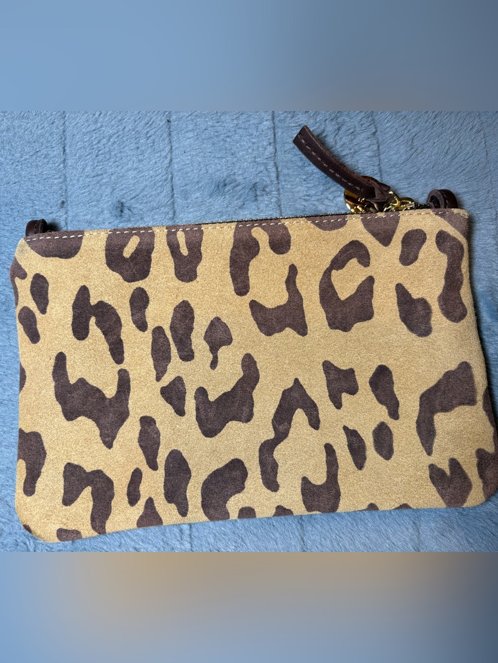 Clare V Pablo Suede Feline Print Wallet Clutch with Tabs - Picture 2 of 4